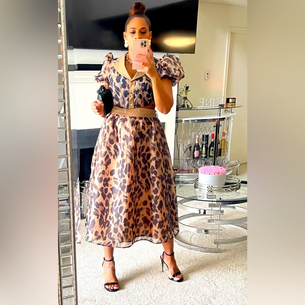 Faux Leather Skirt Set